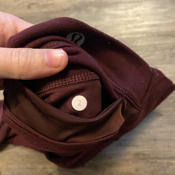 Lululemon burgundy leggings with mesh backs - Picture 5 of 5